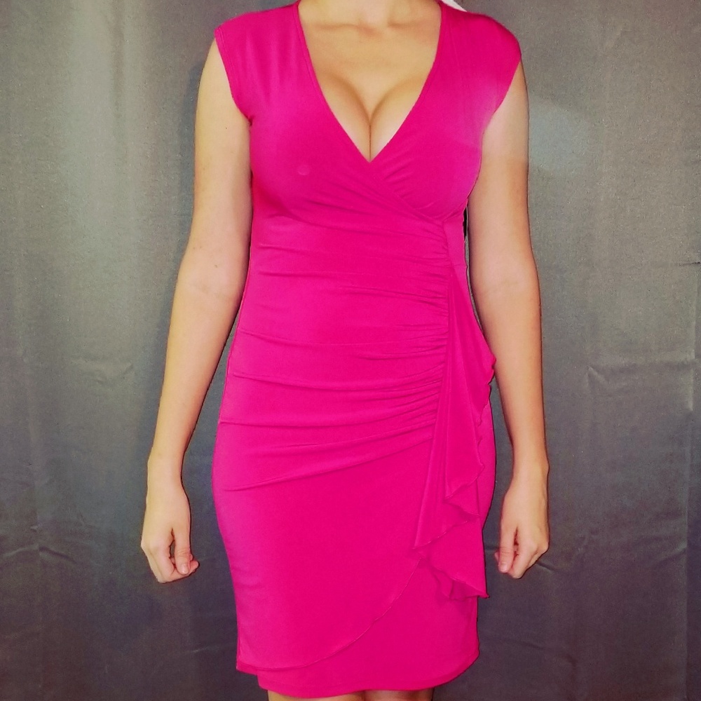 NWT NY&C Pink Faux Wrap Dress